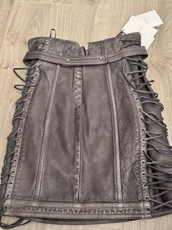 Luxus Balmain Lederrock, Grösse 36, Neu mit Etikett