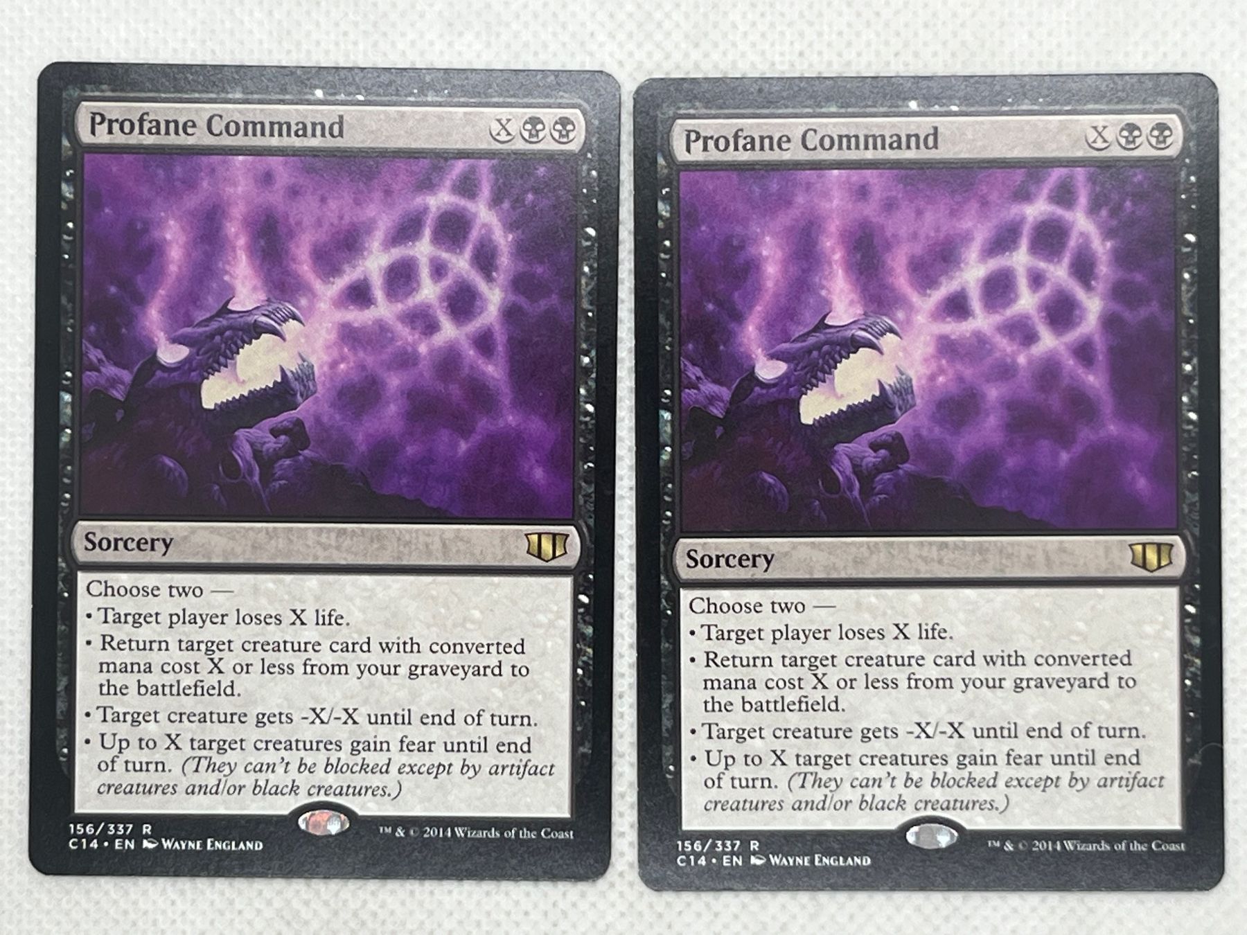 Magic The Gathering Cartes à collectionner: MTG Profane Command C14 156 Englisch Rare 2x – D'occasion à Hinterkappelen par Kim1992