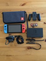 Nintendo Switch V1 Console – Complete Set + 3 Games + Case