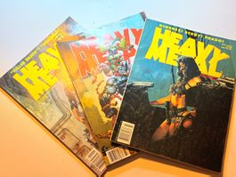 3 Heavy Metal Magazine,, diverse Ausgaben,  Engl. Top!