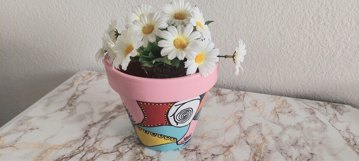 Vasi per fiori: Handbemalter Blumentopf, einzigartiges Design, Frühling! (57 – Usato da Basel venduto da Pureza82 4