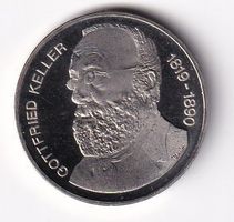 Schweiz Gedenkmünze Gottfried Keller 5 Fr. 1990vorz-unz