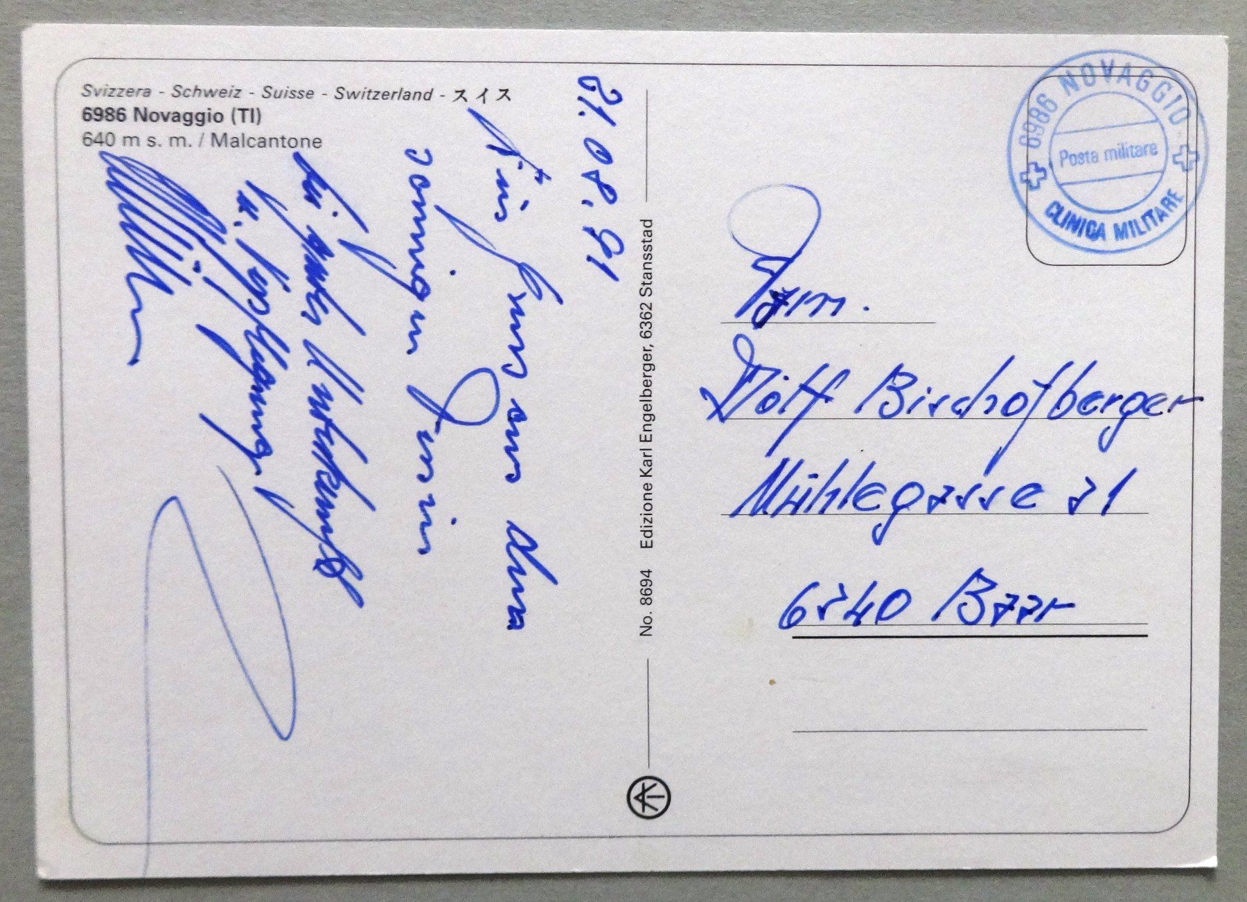 Cartes postales: Novaggio  640 m s.m. / Malcantone – D'occasion à Fétigny par Billy2miny 1