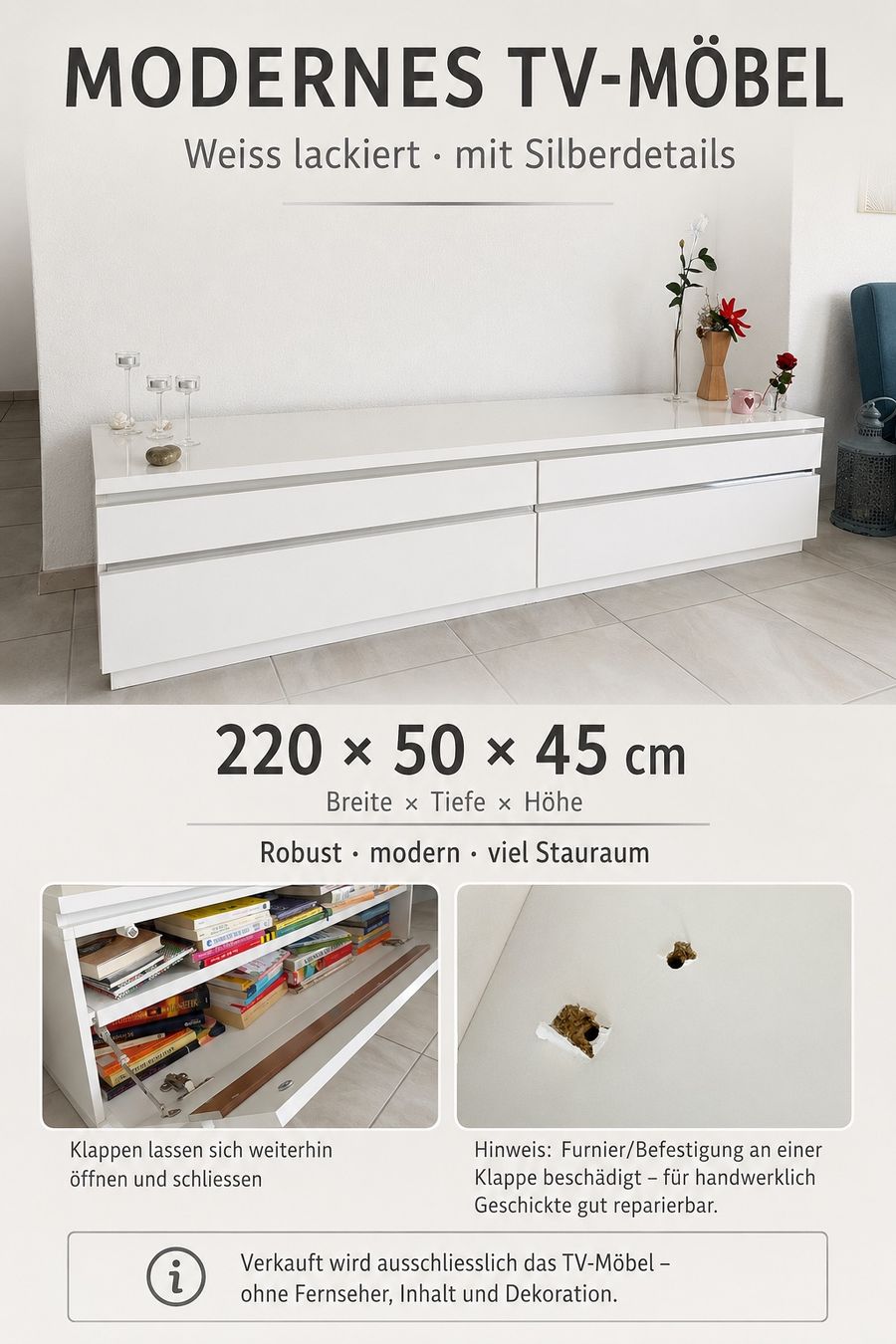 Conforama Meubles TV: Modernes TV-Möbel Sideboard NP 599.00 – D'occasion à gerlafingen par Nuss1974