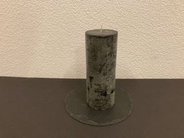 Kerze 10 x 25 cm, schwarz Raureif, ca. 1,65 Kilo
