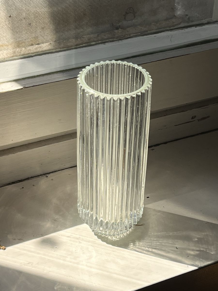 Vasi & Recipienti: Glasvase geriffelt, transparent  – Usato da Zürich venduto da zoe_n85h 1
