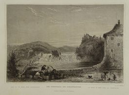 RHEINFALL BEI SCHAFFHAUSEN, STAHLSTICH 1836/1838
