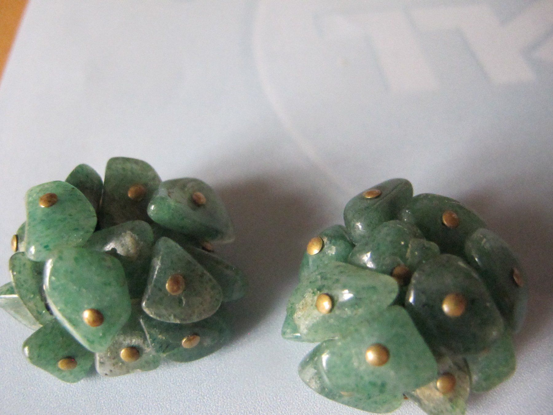 Orecchini pendenti & Orecchini a lobo: Vintage Ohrclips jade Vintage – Usato da Löhningen venduto da Chimae67 4