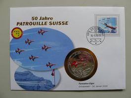 2016 Numisbrief "Formation Eiger" 50 Jahre Patrouille Suisse