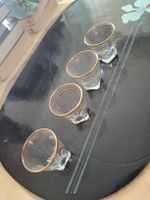 4er Set Vintage Gläser mit Goldrand - Zeitloser Klassiker
