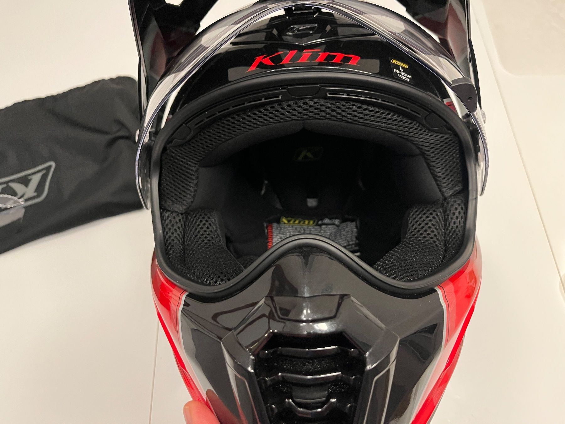 Klim Caschi & visiere: Klim Krios Pro Helm schwarz rot Grösse L – Usato da Uster venduto da hsh9 4