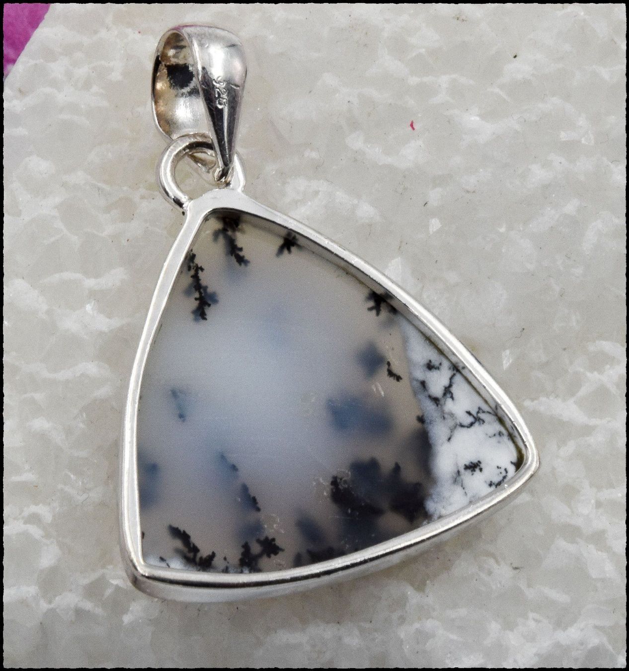 Ciondoli: ♛  Dendriten Opal 925 Silber Anhänger – Nuovo e nell'imballaggio originale da Oberglatt ZH venduto da Hot-Spot 2