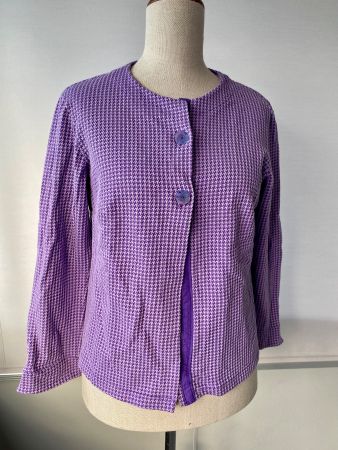 Handgefertigte Damenjacke Lila – Gr. ca. 42 – Elasthan – Uni