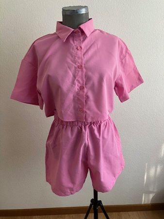 Ensemble d'été rose - Chemise & Short - Taille 38