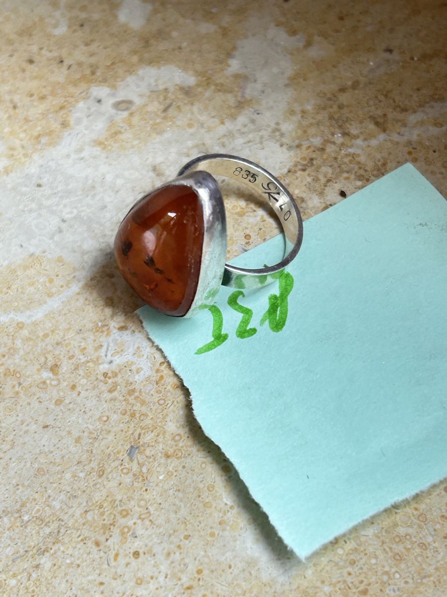 Anelli: Bernstein Ring, 835 Silber, Vintage Gr. 56 – Usato da Laufen venduto da Bellebellezza 6