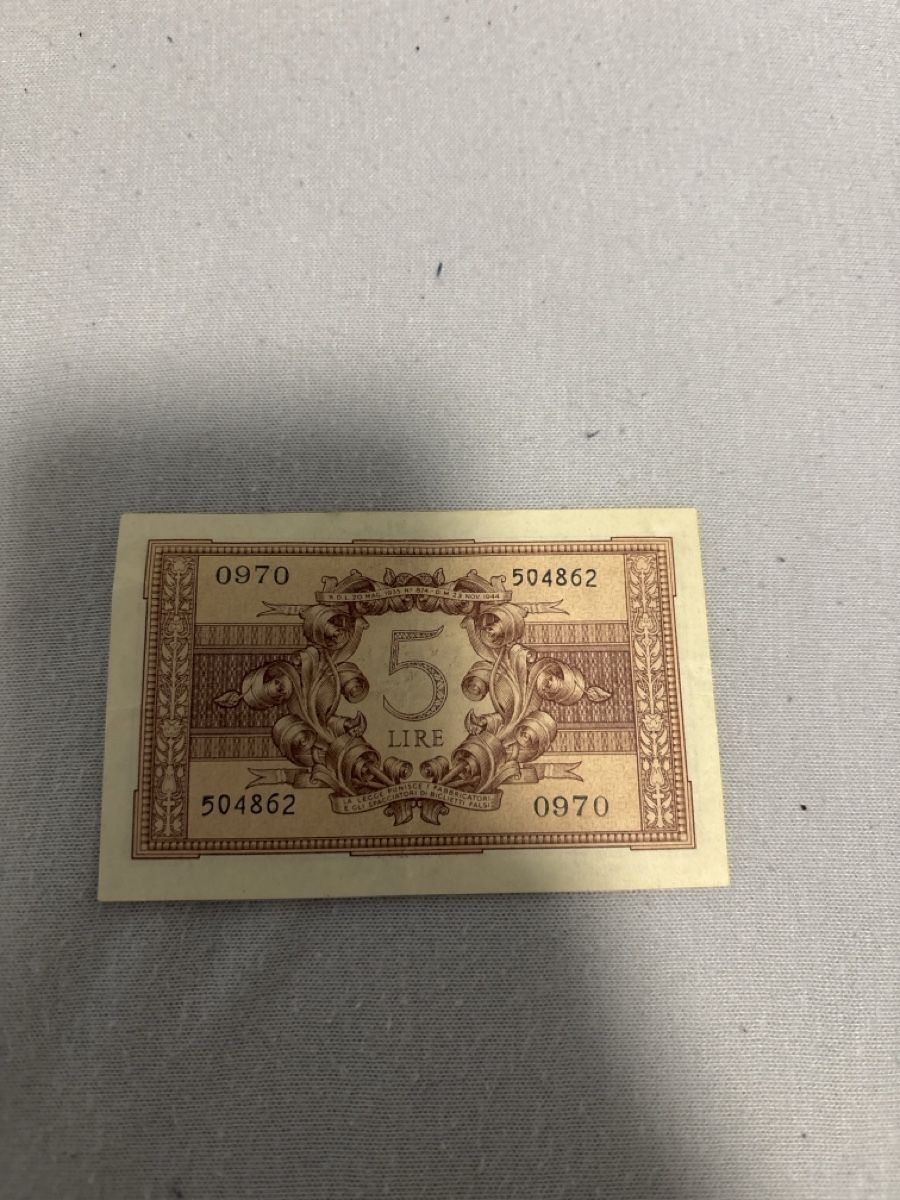 Banconote: 5 Lire 1944 – Usato da Biasca venduto da pas_vn2w