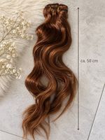 Clip-Extensions warmes Braun , leicht gewellt ,50 cm 