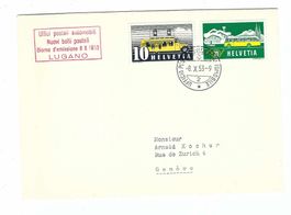 Nuovi bolli postali Lugano 8 X 1953 az