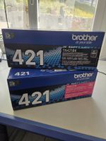 Originale und neue Brother 421 Druckerpatrone BK und M