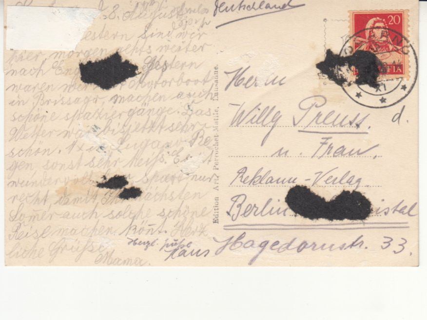 Cartoline postali: Locarno 1928 – Usato da Bürglen TG venduto da StampGraf 1