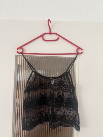 Forever 21 Damen Top Schwarz Spitze Grösse M guter Zustand