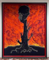 Großes Bali Batik Bild „Der Denker /Lebensbaum“ – Handarbeit