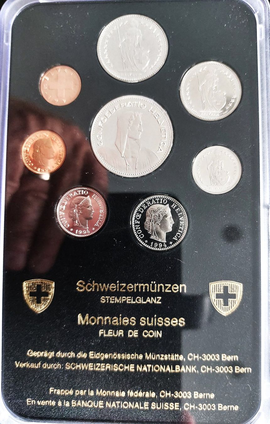 Alle Münzen: Münzsatz Schweiz 1994 stgl. – Neu (gemäss Beschreibung) aus Arch von coinsandmore 1