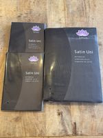 Lotus Satin Uni Bettwsche Set uni schwarz neu