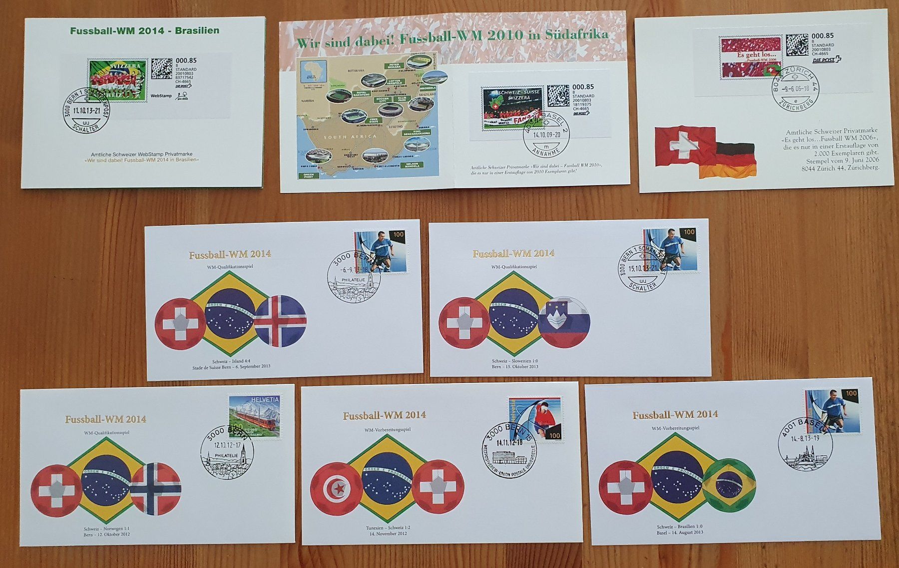 Alle Briefmarken: 45: Belege  Fussball EM - oder Weltmeisterschaft 2008 / 2012 – Gebraucht aus Dällikon von Minita 5