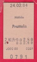 KARTON BILLETT, MÖHLIN - PRATTELN, 2.KLASSE, EINFACH