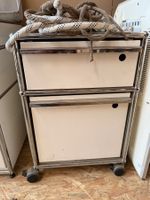 USM - Rollcontainer 2 Schubladen Stahl weiss auf Rollen