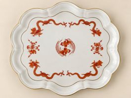 Meissen Servierplatte Goldrand Drachenmuster Handarbeit