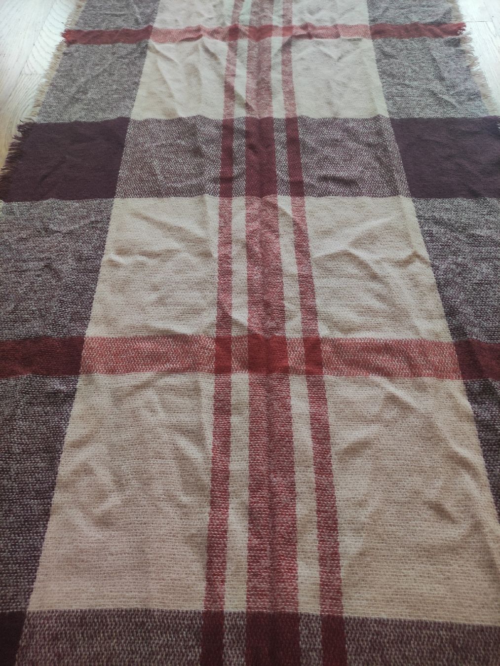 Only Foulard & Sciarpe: Schal Only beige rostrot bordeaux Karomuster – Usato da Schliern b. Köniz venduto da Pecannut 4