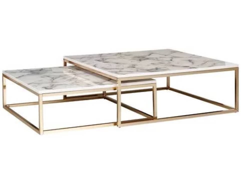 Set di tavolo e panche: Neues Couchtisch Set in Marmoroptik – Nuovo e nell'imballaggio originale da Orpund venduto da colibri12 1