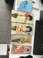 4 dipinti su legno, soggetti vari,