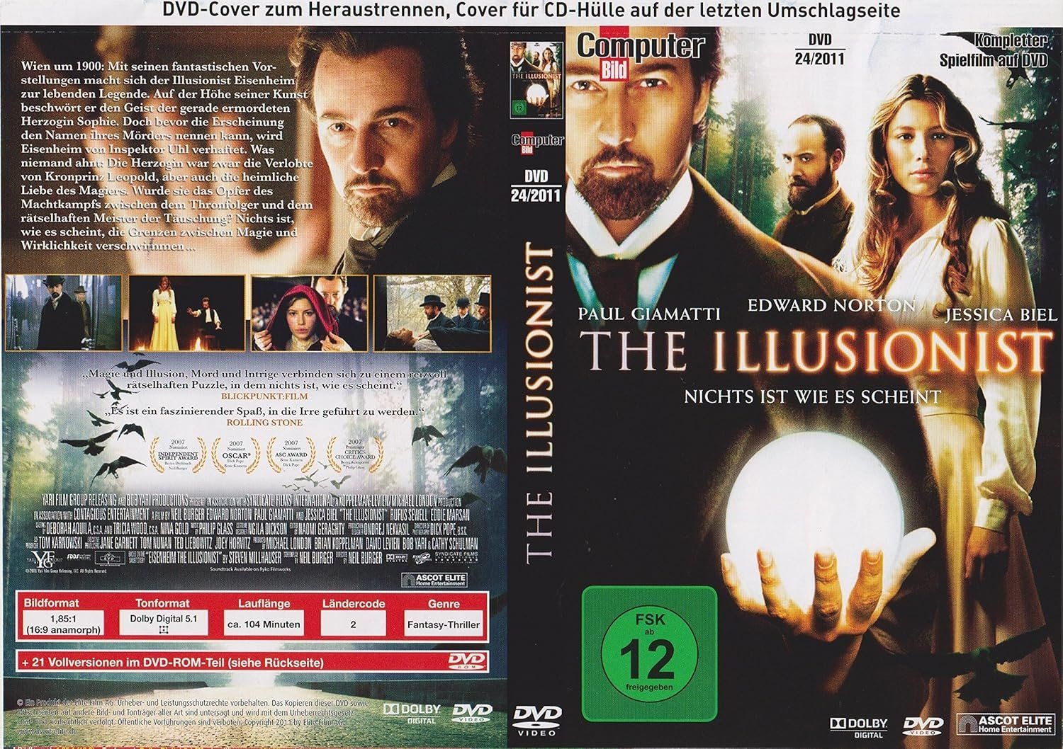 Tutti i DVDs: DVD  The Illusionist - Kaufversion im veredelten Stülper – Usato da Heimberg venduto da Rockenrol