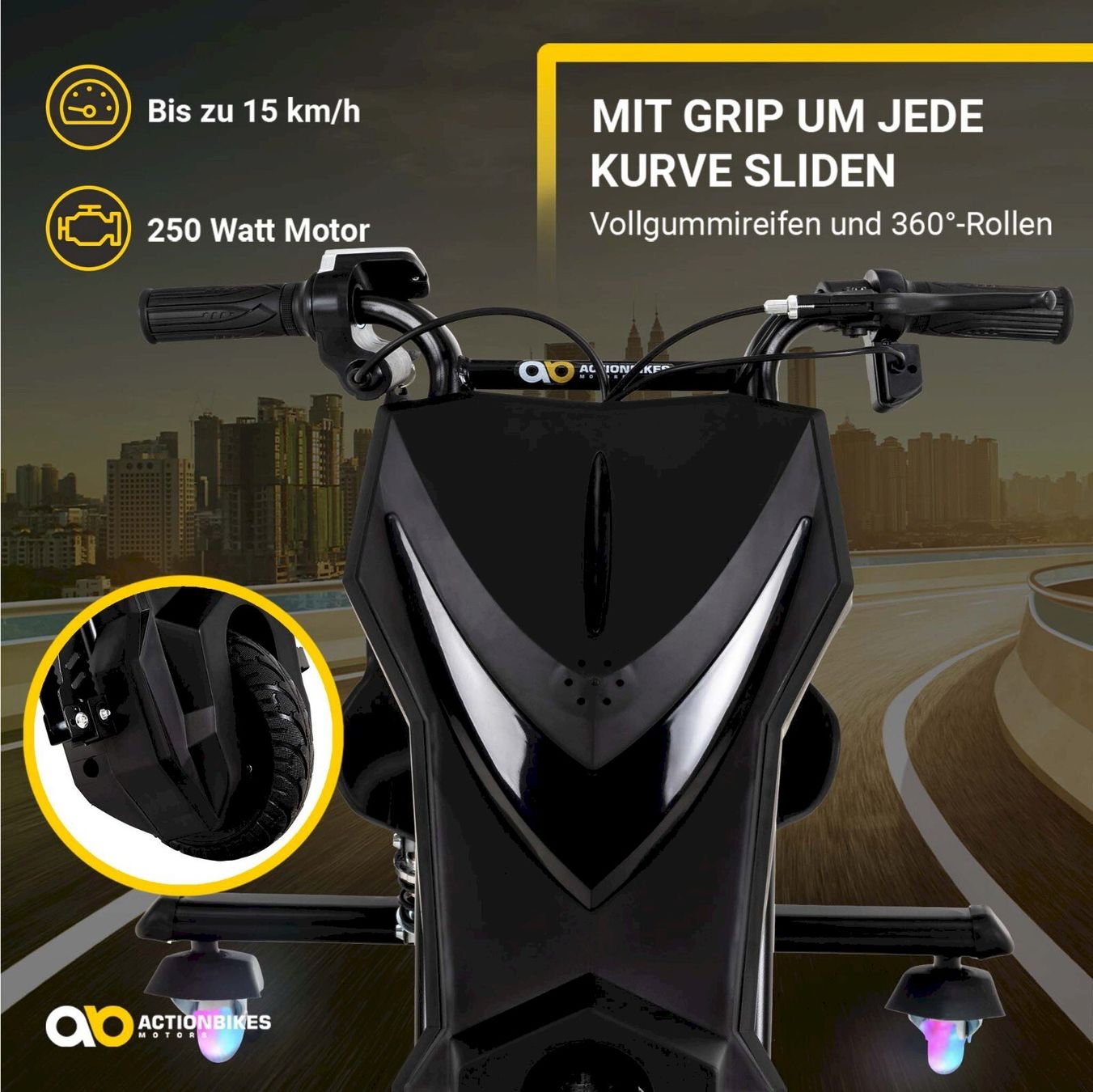 Véhicules pour enfants: Elektro-Drift-Trike Schwarz – Neuf avec emballage d'origine à Bottighofen par zaap 5