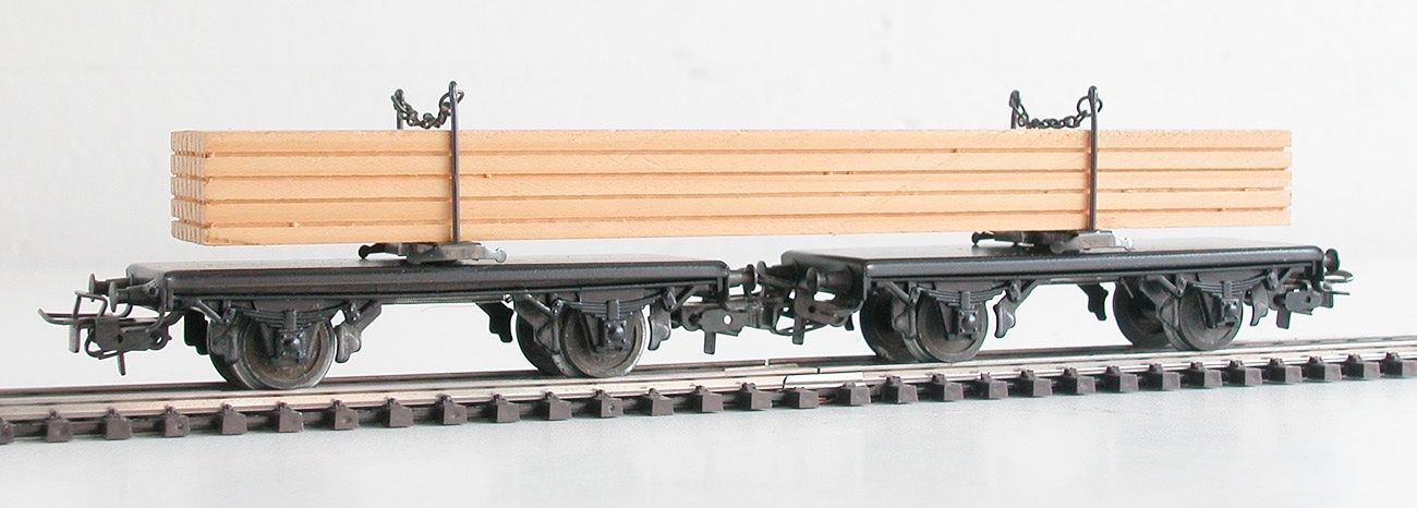 Märklin Modellini di ferrovie: Märklin Langholzwagen Spur H0 – Usato da Oberwil BL venduto da Klang