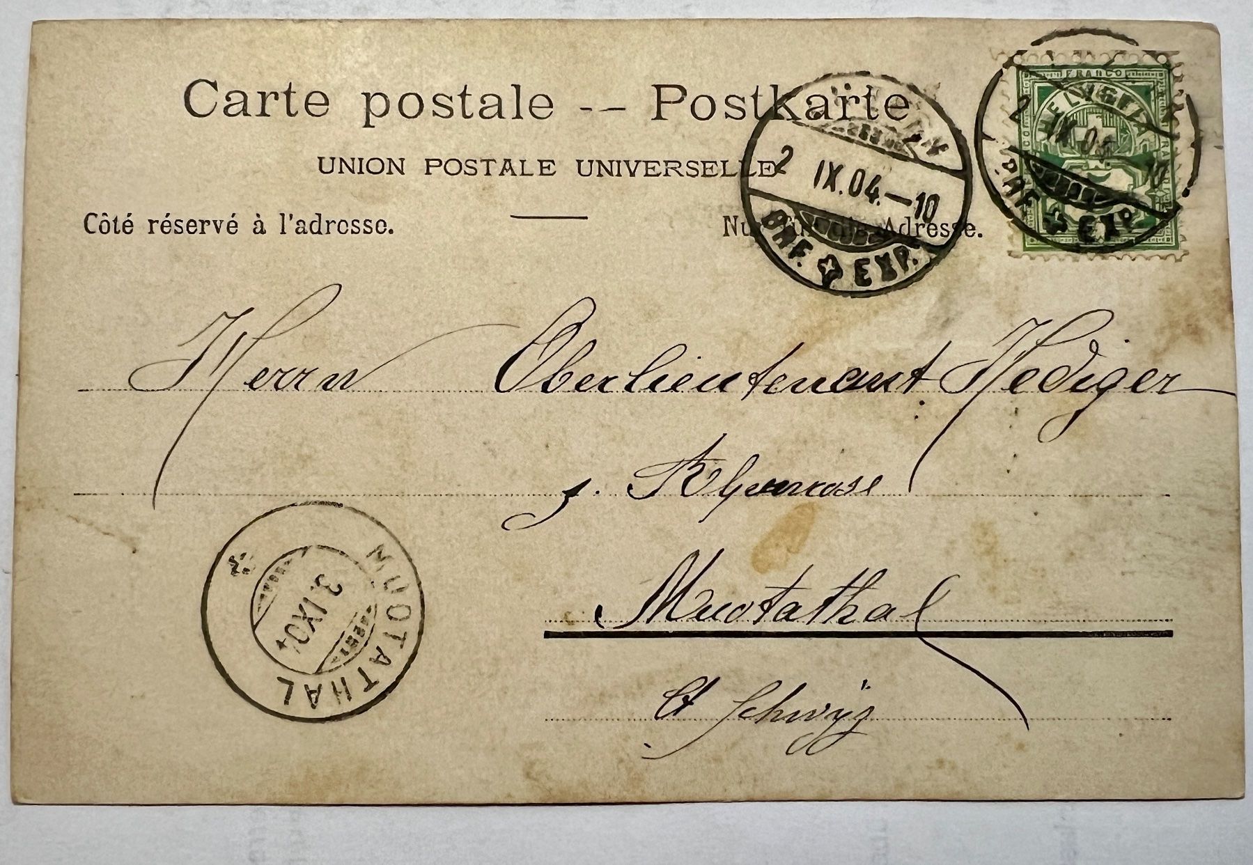 Cartoline postali: Alte AK Pfeifferbrunnen Bern 1904 – Usato da Muotathal venduto da OttoK01 1