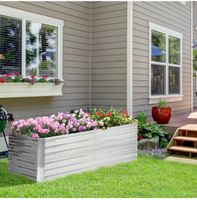 Outsunny Hochbeet aus Stahl, Pflanzbeet Frühbeet Gartenbeet