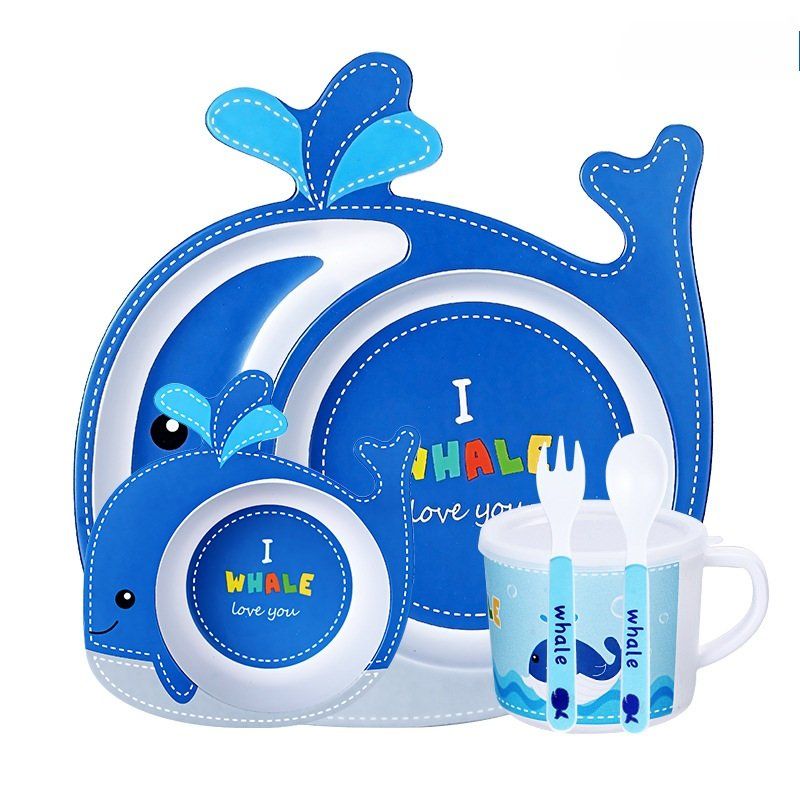 Set di piatti: KINDER GESCHIRR-SET Eco Bambo " WHALE " – Nuovo e nell'imballaggio originale da Stäfa venduto da BURG23