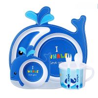 KINDER GESCHIRR-SET Eco Bambo " WHALE "