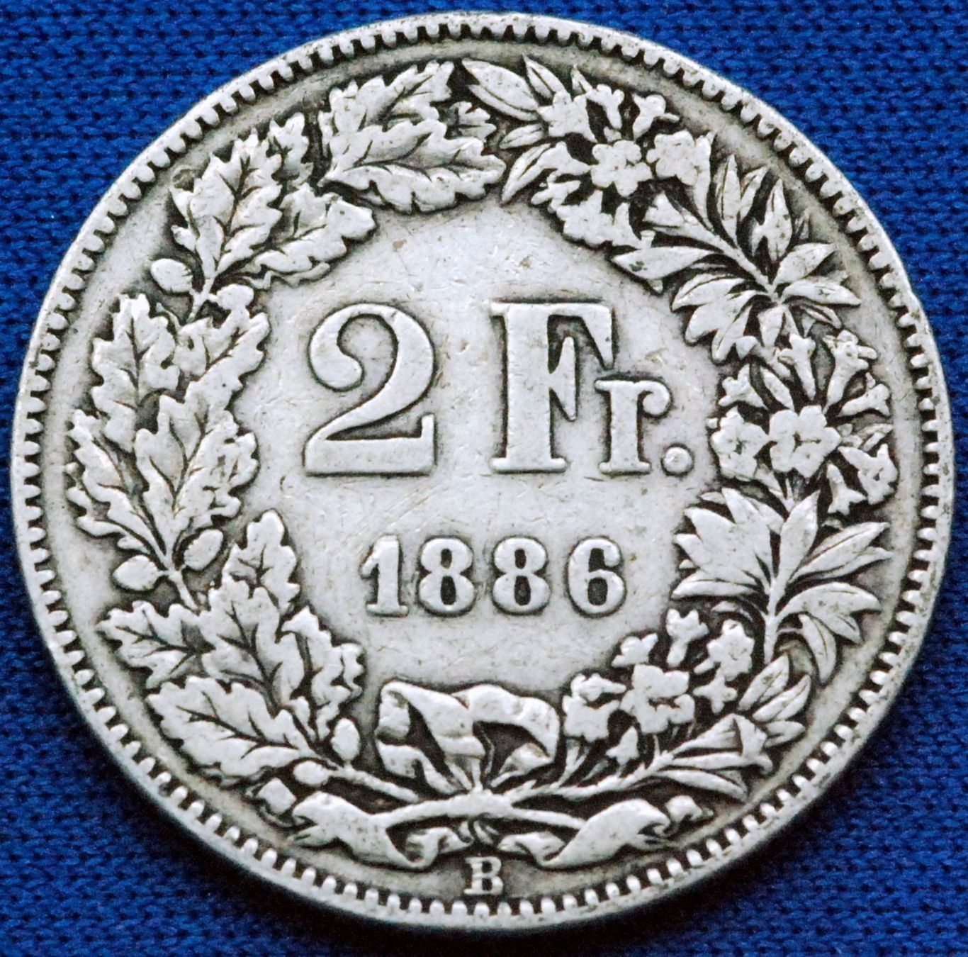 Tutti le monete: Silberner 2.- Jahrgang 1886 – Usato da Mühlethal venduto da sowato