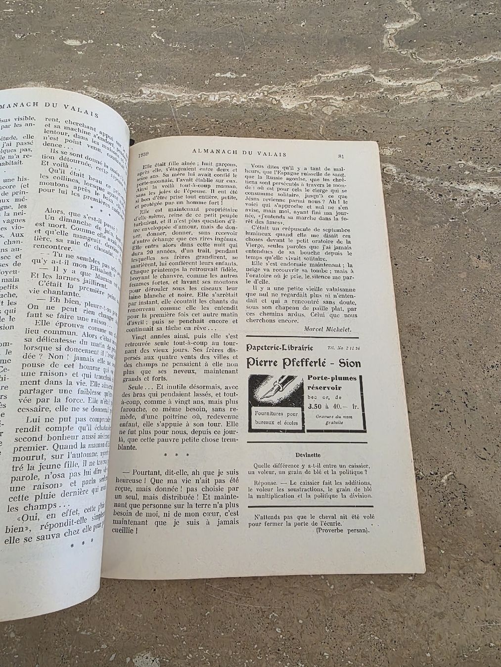 Libri: Almanach du Valais 1939 – Usato da Paudex venduto da Pacalauma 4