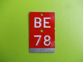 Velonummer / Fahrradnummer BE 78