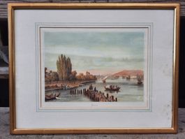 Stich mit vergoldetem Rahmen, Geneve / Genf