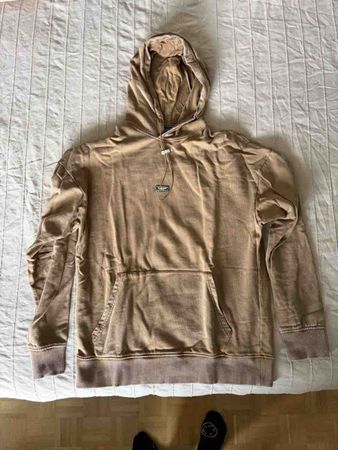 Herren Kapuzenpullover Baumwolle beige Groesse M