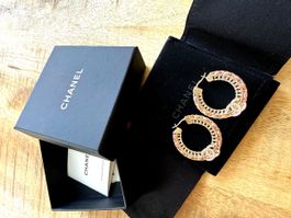 Chanel Hoop Earrings Gold/Rose