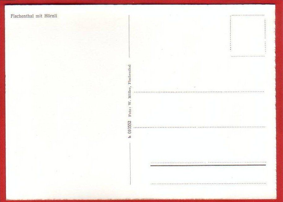 Cartoline postali: FISCHENTHAL MIT HÖRNLI, GROSSFORMAT – Usato da Grüningen venduto da Kartenlaube 1