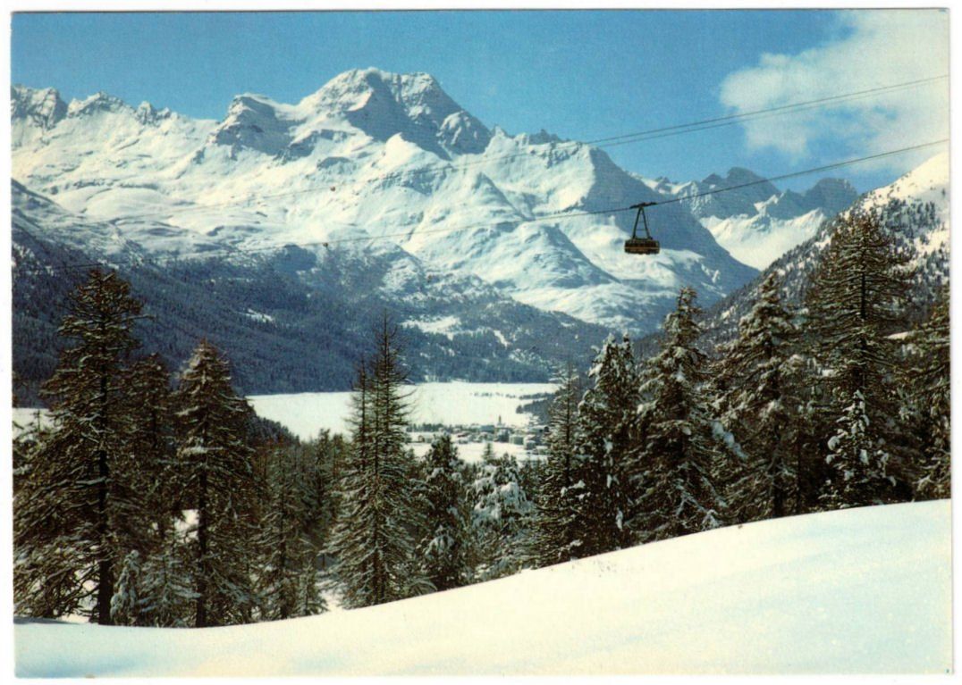 Cartoline postali: St. Moritz - Luftseilbahn Signalbahn – Usato da Binningen venduto da Mountainrider